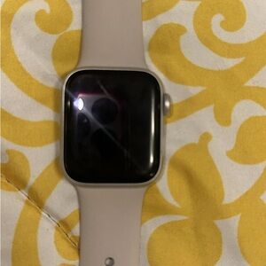 Apple Watch with Beige Band